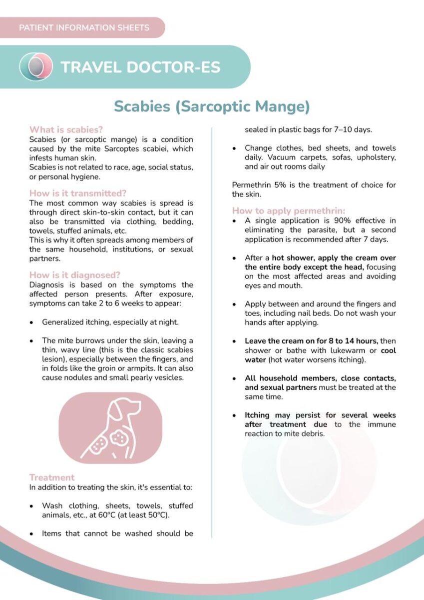 Scabies recomendation for patients