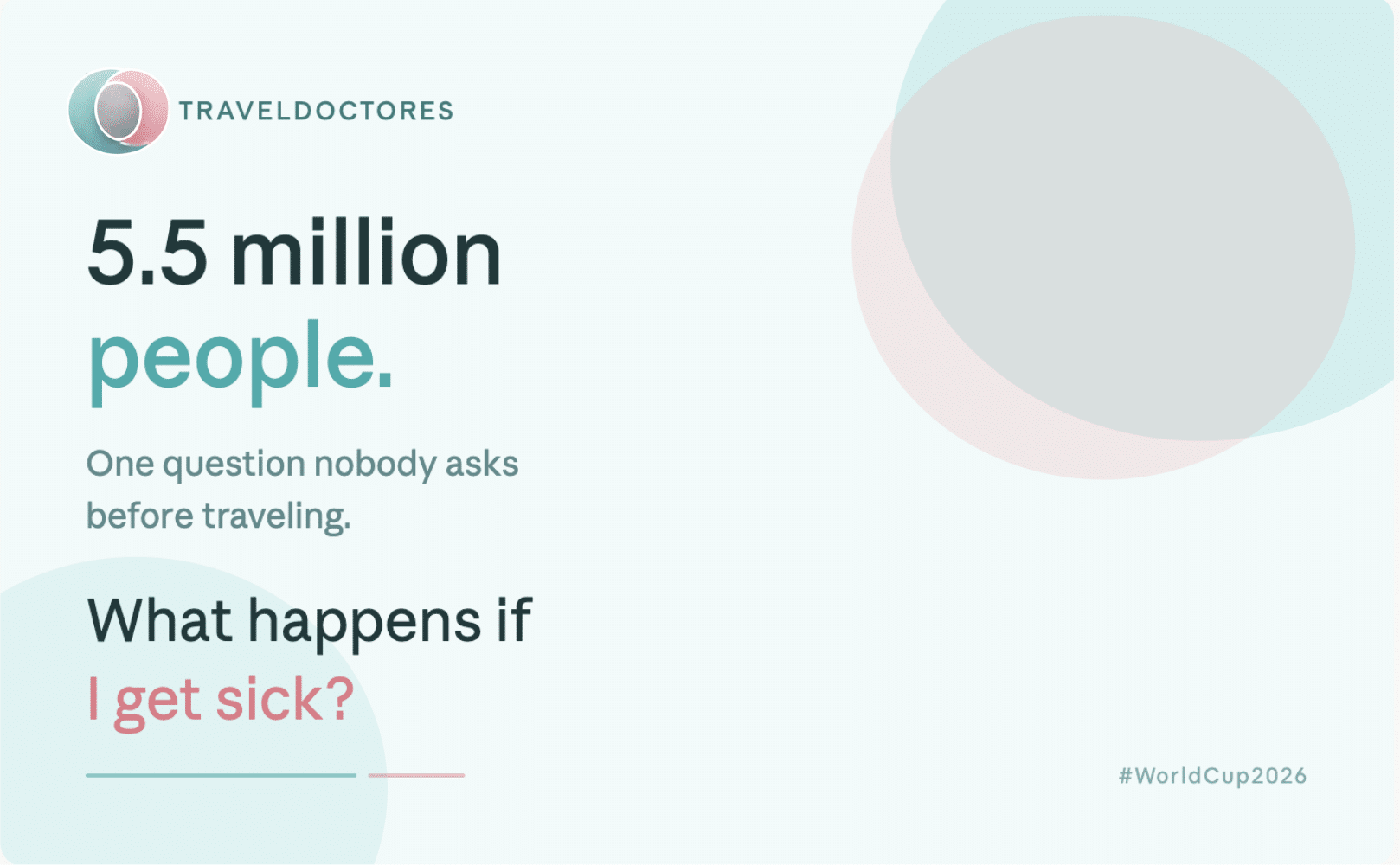 5.5 million people traveling to Mexico for the World Cup. One question nobody asks before going: what happens if I get sick? TravelDoctores — telemedicine on demand for travelers.